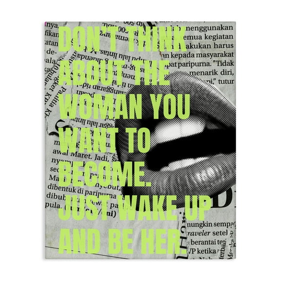 Stupell Industries Wake Up & Be Her Inspiring People Painting Wrapped Canvas Art Print Wall Art, 16 x 20