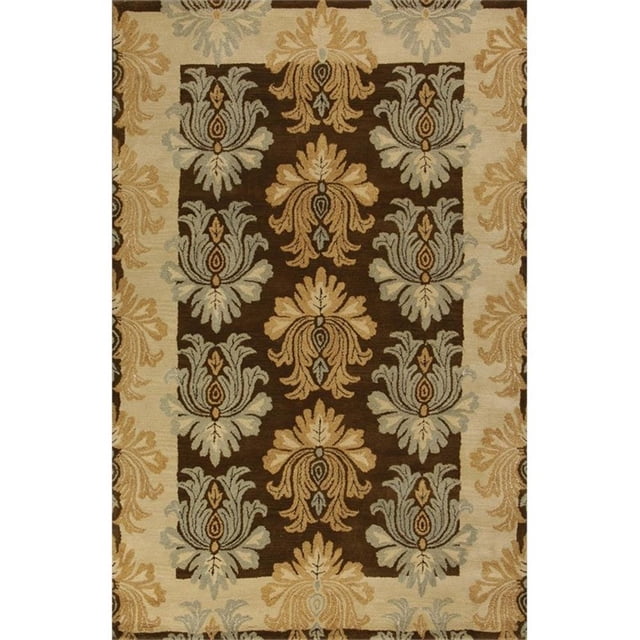 Pemberly Row 2x3 Nature-Inspired Cut Pile and Loop NZ Wool Rug in Mocha Brown