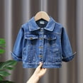 thumbnail image 4 of SonxaHe Big Girl Denim Jacket Fashion Long Sleeve Button Outerwear Kids Stylish Fall Classic Denim Jackets Blue,Sized 7-8, 4 of 8