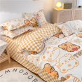 thumbnail image 2 of Juego de cama de 4 Uds., Sábana de algodón suave, funda de edredón, funda de almohada, ropa de cama gruesa para el hogar, 2 of 2