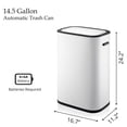 thumbnail image 3 of GAOMON 14.5 Gallon Automatic Touchless Stainless Steel Trash Can with Lid, Motion Sensor Garbage Bin Container with Handles, Trash Wastebasket for Kitchen, Bathroom, Bedroom and Outdoor,White, 3 of 7