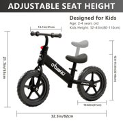 Kids Balance Bike, HDJ Toddlers Balance Bike for Boys and Girls,10.6in Tires No Pedal Sport Training Bicycle for 3-4 Years Old Kids, Black
