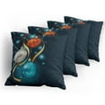 thumbnail image 5 of Ambesonne Christmas Throw Pillow Cover 4 Pack, Vivid Balls Ribbons, 18", Petrol Blue Grey Red, 5 of 7