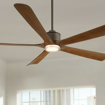 60" Casa Vieja Hex Bronze and Koa LED Ceiling Fan with Remote