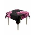 thumbnail image 2 of Pink Rose Tablecloth Square Table Cloth 54x54, Waterproof Tablecloth Outdoor Table Cloth, Vintage Abstract Garden Flower Floral Black Washable Table Cover for Kitchen Dinning Party, 2 of 8
