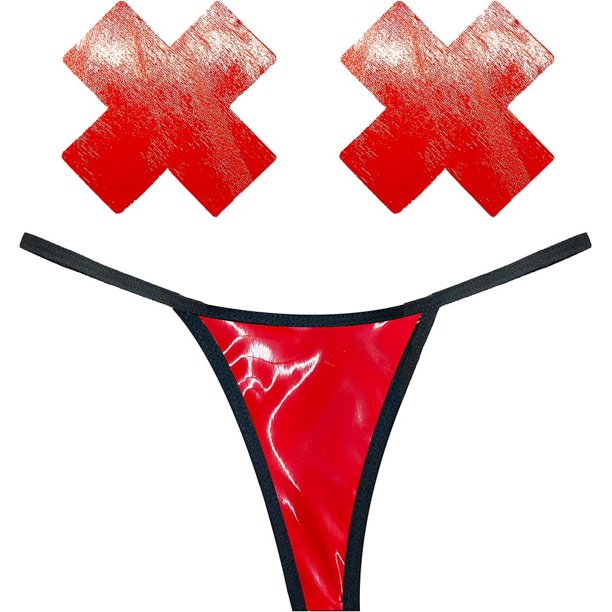 BalyFovin Apple Juicie Fruitz Neon Green Blacklight Wet Vinyl GString