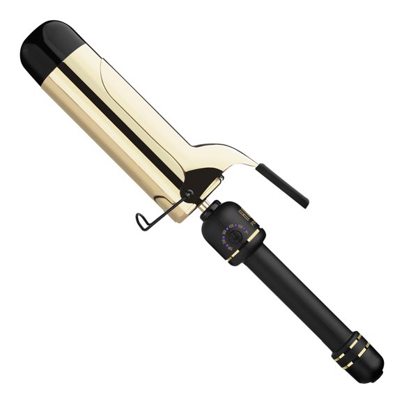 HOT TOOLS New and Improved 24K Gold Professional 2" Extended Barrel Curling Iron with Clamp for Loose Bouncy Curls | 24K Gold Technology for Long-Lasting Results & Longe