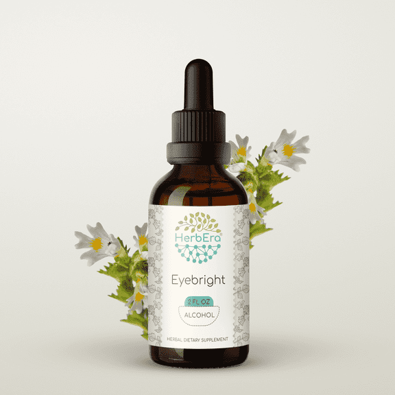 HerbEra Eyebright Tincture, Herbal Dietary Supplement for Eye Health Support, Eyebright (Euphrasia officinalis) Dried Herb Extract, Natural, Alcohol Tincture, Drops 2 oz