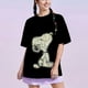 thumbnail image 3 of Camiseta con estampado de Snoopy para mujer, estilo chino, nuevo jersey para mujer, cuello redondo, manga corta, moda urbana 2024, 3 of 5