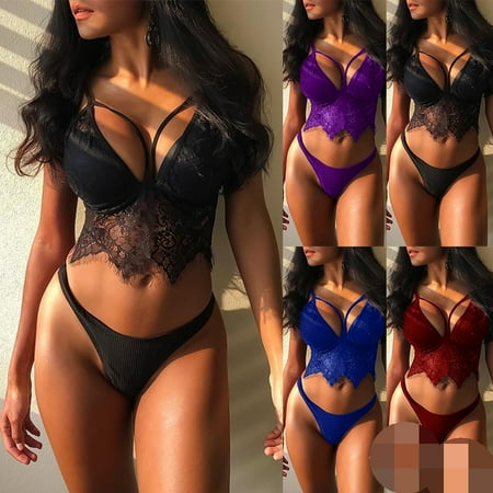 

2021 Lady Seduction Lace Three-Point Bra Shoulder Straps Sexy Underwear Spot