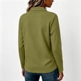 thumbnail image 5 of Women's Polo Shirts Golf Henely Button Down Tops Collared 3/4 Sleeve Tunic Work Blouses Plain Lightweight Clothes Army Green L, 5 of 6
