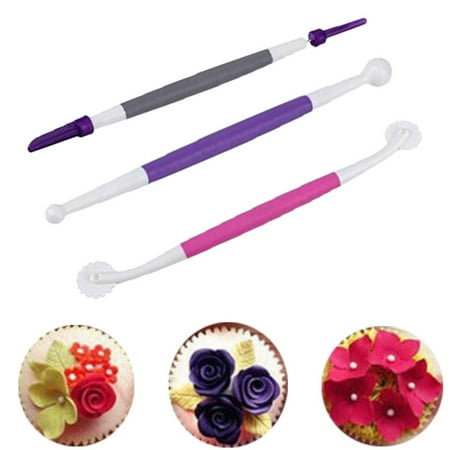 

jiaroswwei 3Pcs Fondant Cutter Smooth Wide Application Plastic Sturdy Food Grade Cake Carving Tool Baking Accessories