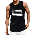 thumbnail image 2 of Delliss Men's Cotton Fashion Independence Day Vest Sleeveless 4th of July Crew Neck Solid Color Basic Top, 2 of 9