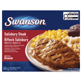 thumbnail image 1 of Swanson Biftecks Salisbury de bœuf avec sauce, purée de pommes de terre, maïs et brownie Swanson Biftecks Salisbury de bœuf Repas Surgelé, 345g, 1 of 6