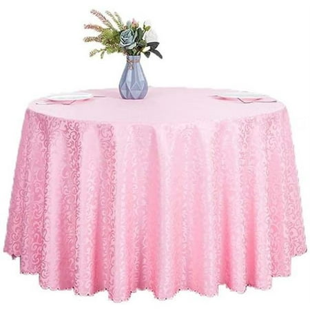 

Round Table Cloth - Solid Color Cotton Polyester Table Cover For Kitchen Dinning Wrinkle Free Table Cloths Shiny Table Cover For Banquet Decoration Pink 260cm