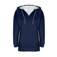 thumbnail image 6 of YUGYXL Womens Fashion Hoodies Pullover Oversized Sweatshirt Long SLeeve Drawstring Hooded Fall Shirts Loose Fit Navy XXL, 6 of 7