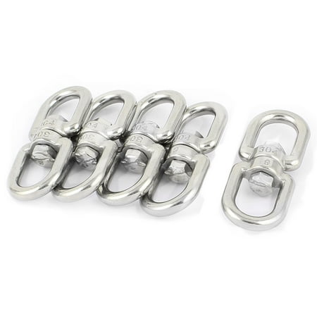 Shackle Hook - Unique Bargains 5 Pcs 6mm Thickness 304 Stainless Steel Double D Shape Eye Swivel Hook Shackle