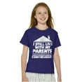 thumbnail image 3 of Live With Parents Slacker Funny Crewneck T Shirts Boy Girl Teen Brisco Brands XS, 3 of 5