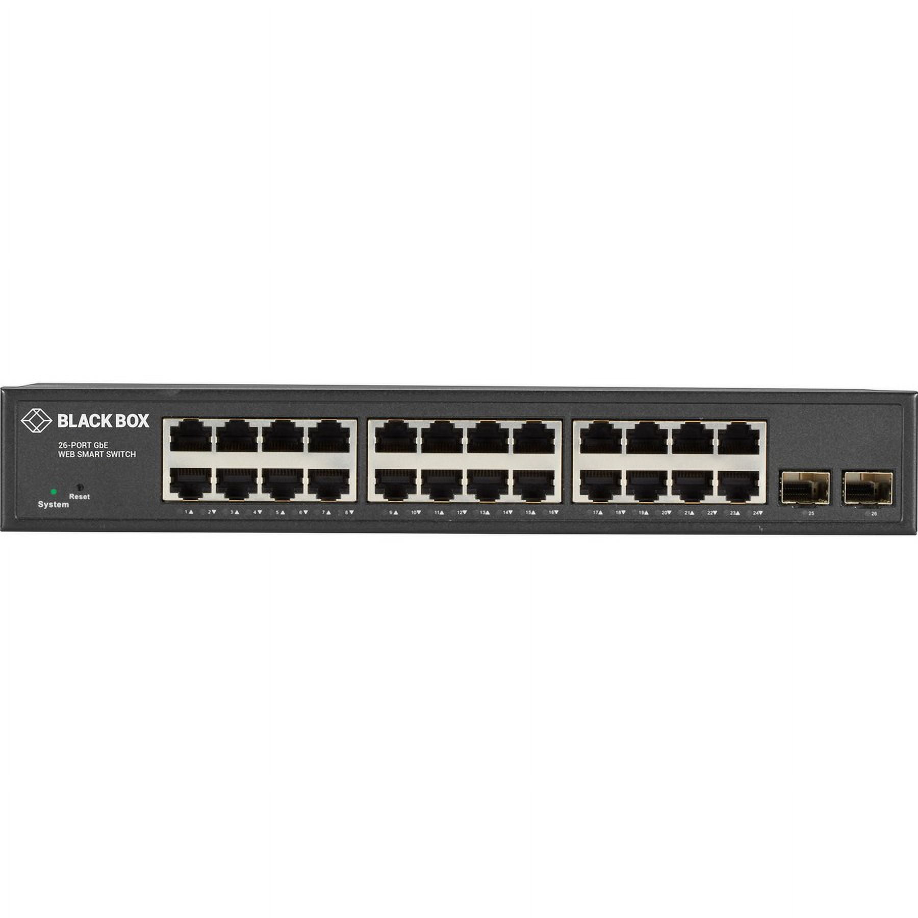Black Box Gigabit Ethernet Managed Switch 24 RJ-45 2 SFP