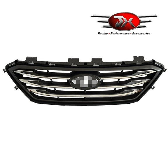 JX RACING Front Upper Grille Compatible with Hyundai Sonata Sport 2015-2017 Chrome ABS Material