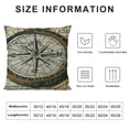 thumbnail image 5 of SHANXI Throw Pillow Covers Vintage Map with Decorative Pillowcase for Home Sofa Bedding Couch Pillow Covers 24x24in, 5 of 5