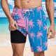 thumbnail image 5 of Pantalones Cortos para Hombre Cintura Elástica con Bolsillos, Forro de Impresión de Moda Casual para la Playa, Al Aire Libre Y el Uso Diario, 5 of 6