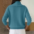 thumbnail image 4 of Dwralegc Cowl Neck Sweater for Women Lightweight Solid Color Jumper Knit Tops Cowl Neck Blouses Long Sleeve Cozy Autumn and Winter Sweater Light Blue L, 4 of 5