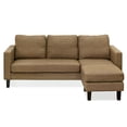 thumbnail image 4 of Furinno Simply Home Sectional Sofa with Chaise Ottoman, Brown, 4 of 5