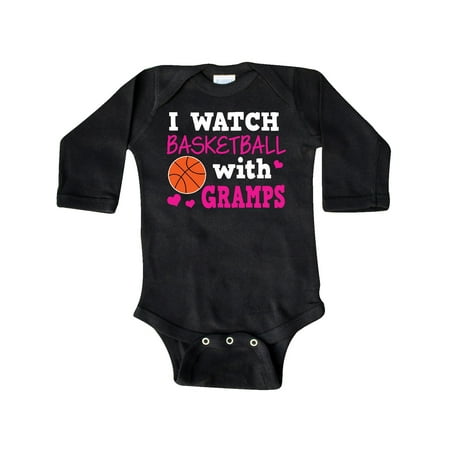 

Inktastic I Watch Basketball with Gramps Gift Baby Girl Long Sleeve Bodysuit
