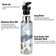 thumbnail image 3 of Yayeee 33oz Insulated Water Bottle Double Wall Stainless Steel with Flip Straw Lid, Winter Village Serenity, 3 of 7