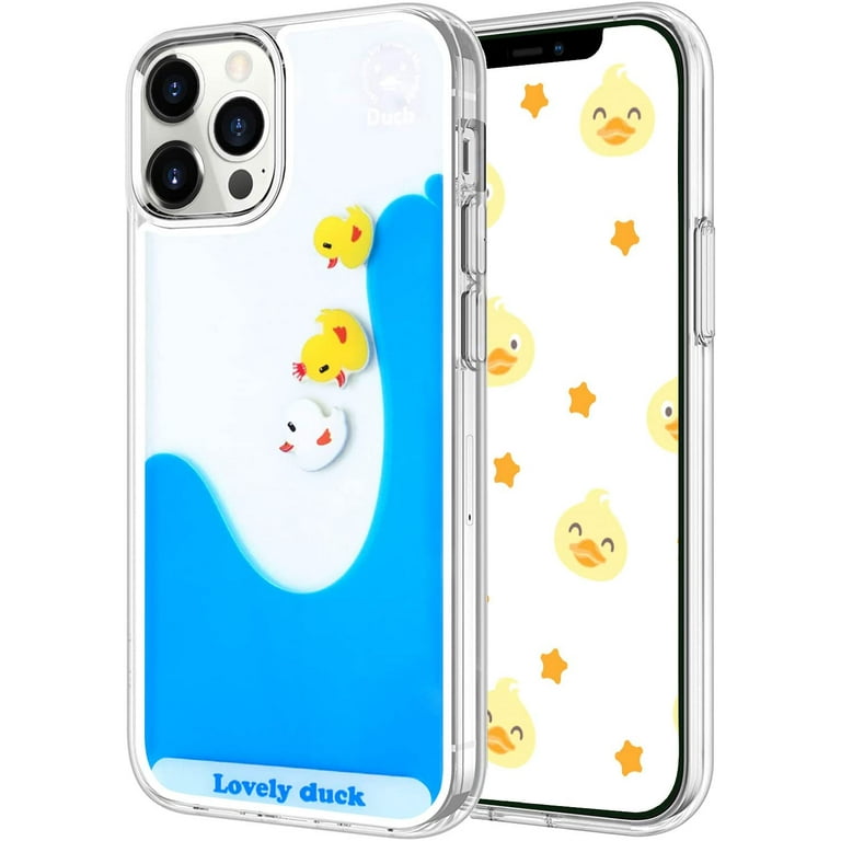 Compatible with iPhone 12 Case Liquid Moving Quicksand Funny Cute