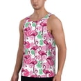 thumbnail image 2 of Wukai Flamingo Print Men’s Workout Tank Top Sleeveless Muscle T shirt Gym Running Fitness Tank Top-X-Large, 2 of 7