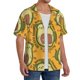 thumbnail image 2 of Balery Avocado Dog Camisa Casual de Manga Corta con Botones para Hombre, Texturizada, Estilo Cubano, para Playa, Verano-Medium, 2 of 5