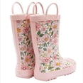thumbnail image 3 of Hudson Baby Girl Rain Boots, Pink Yellow Pretty Floral, 9 Toddler, 3 of 4