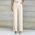 thumbnail image 2 of Lixiuxyad Womens High Waist Wide Straight Leg Trousers Casual Dress Pants with Pockets Beige, 2 of 4