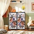 thumbnail image 6 of 4 Drawer Vertical Storage Dresser Daisy Flowers Grid Wavy Swirl Pack Orange with Wood Top Fabric Pull Drawers, 6 of 8
