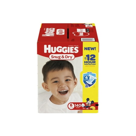 HUGGIES Snug & Dry Diapers, Size 6, 140 Diapers