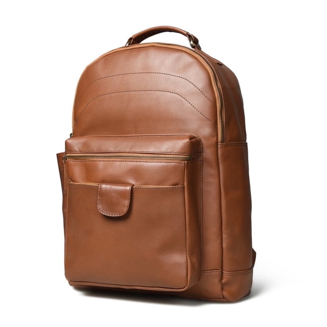 Sac à Dos en Cuir Classique avec Pochette pour Ordinateur Portable de 15 Pouces