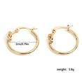 thumbnail image 3 of SUSHANG Round Metal Earrings Fashion Chunky Knot Thick Earrings Fashion Gold Plated Knot Hoop Earrings, 3 of 4