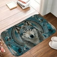 thumbnail image 5 of 1pc Wolf with Dreamcatchers Absorbent Non-Slip Bathroom Thickened Flannel Rug Decor,Soft,Quick Drying,Suitable For Indoor/outdoor Use,Bathrooms,Bedrooms,Kitchens,Terrace,Laundry Rooms,16"x24", 5 of 9