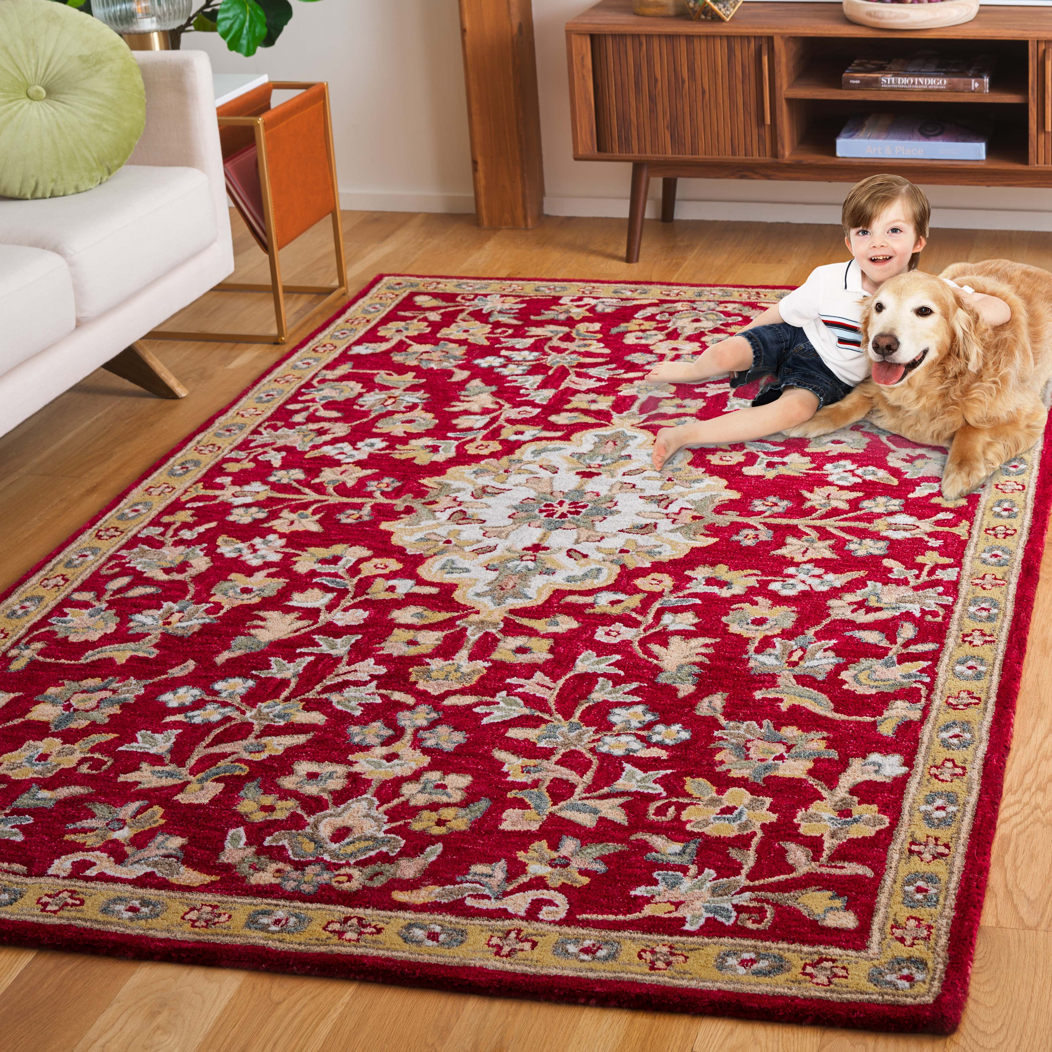 SAFAVIEH Blossom Layla Floral Area Rug, Red/Ivory, 6' x 9'