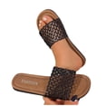 thumbnail image 4 of Ytobaz Slide Sandals for women Woven Mesh Flat Sandals Open Toe Slides Beach Vacation Travel Walking Daily Casual Dressy Comfortable Footwear, 4 of 9