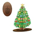 thumbnail image 2 of DIY Diamond Dot Painting Christmas Tree 3D Display Sign, Acrylic Tabletop Decoration with Wooden Base, Holiday Home Decor, Christmas Craft Kit for Adults,A, 2 of 6