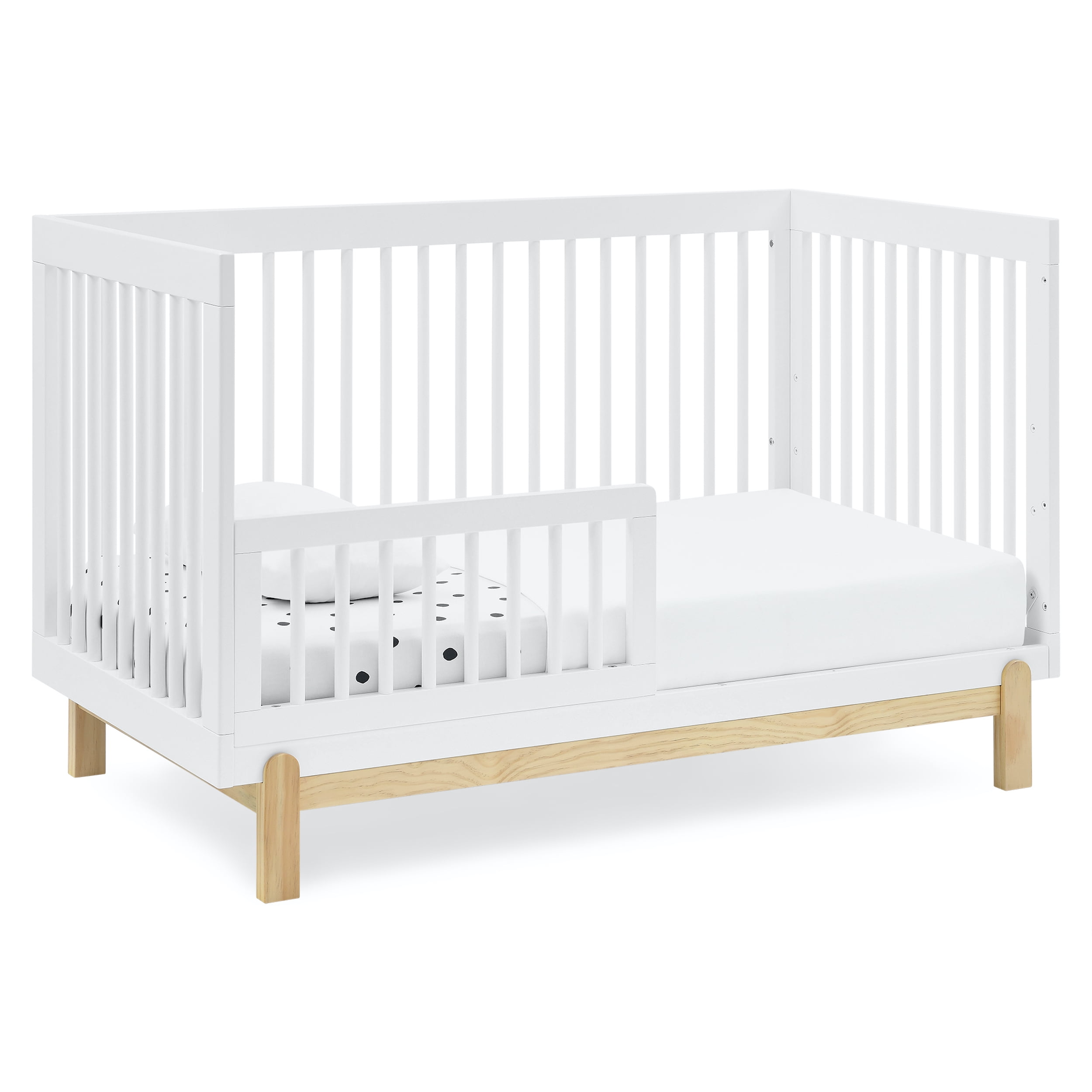 Delta Children Poppy 4-in-1 Convertible Crib - Greenguard Gold Certified, Bianca White/Natural
