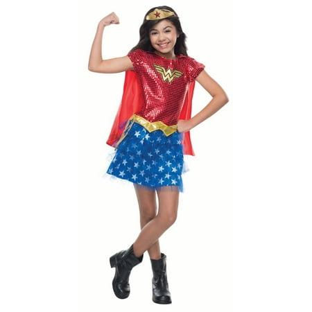 Wonder Woman Sequin Child Halloween Costume, Small (4-6)