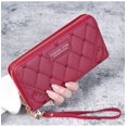 thumbnail image 1 of Cartera de mujer con bordado de color liso, bolso de mano, monedero, multifuncional, 1 of 6