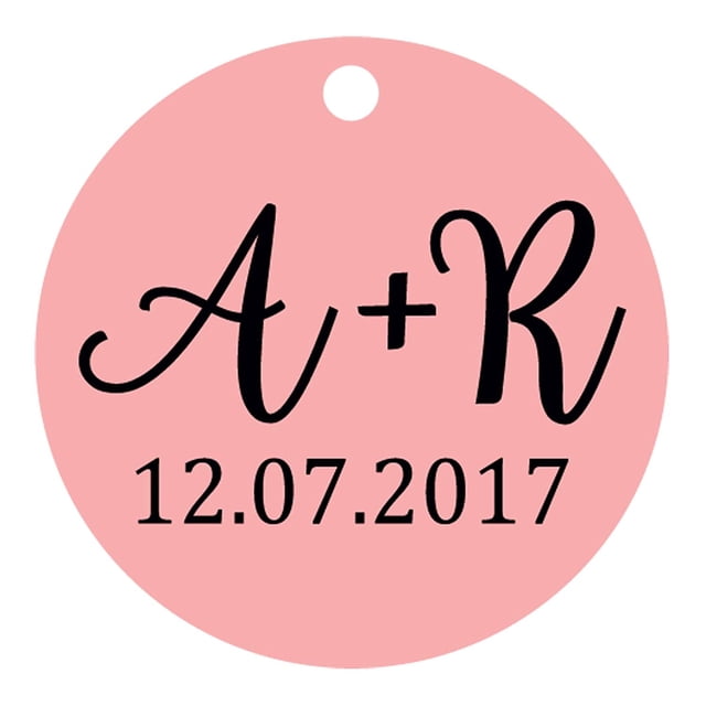 100 Pcs Ronds Personnalisés Tags Initiale Cadeau de Mariage Papier Tags