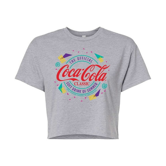Coca-Cola - 90's Retro Original Logo - Juniors Cropped Cotton Blend T-Shirt