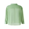 thumbnail image 4 of Blouse Transparente pour Femmes Col à Revers Manches Longues Chemise Ample en Maille Protection Solaire, 4 of 6