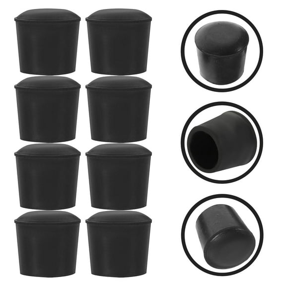 IBASETOY 8Pcs Kitchen Feet Mat Rubber Black Anti-scald Slip-resistant Floor Protectors